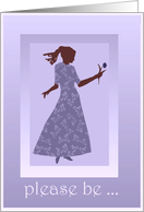 please be my maid of honor lavender card