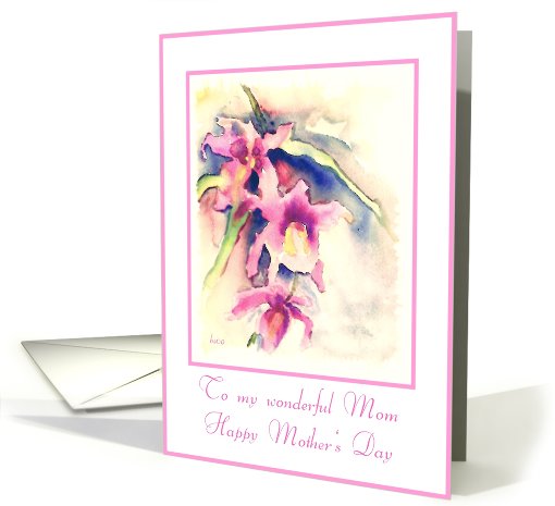 to my wonderful mom pink orchids card (404883)