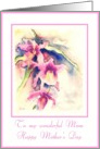 to my wonderful mom pink orchids card