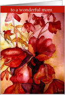 to my wonderful mom red tulips card