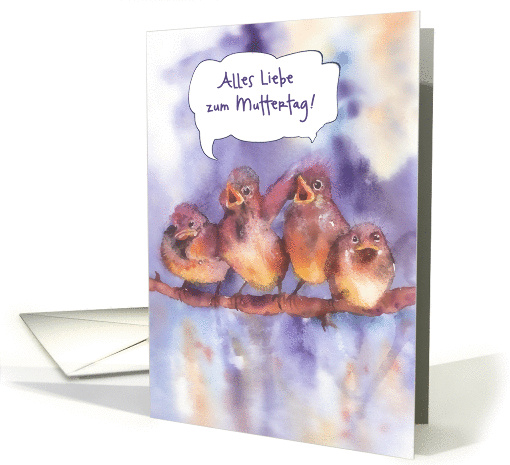 Happy Mother's Day in German, alles Liebe zum Muttertag, sparrows card