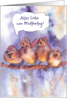 Happy Mother’s Day in German, alles Liebe zum Muttertag, sparrows card