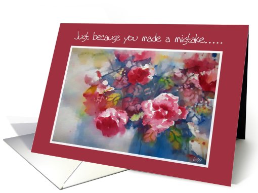 recovery encouragement peony just because you made a mistake... card