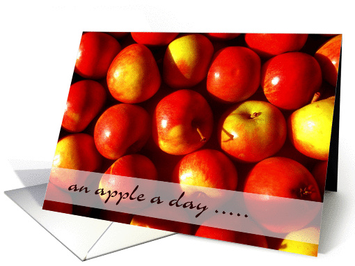 an apple a day keeps the doctor away, get well soon card (413552)