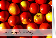 an apple a day keeps the doctor away, get well soon card