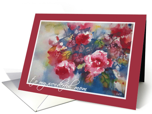 To my wonderful Mom, Watercolor Painting, Red Peonies card (414014)