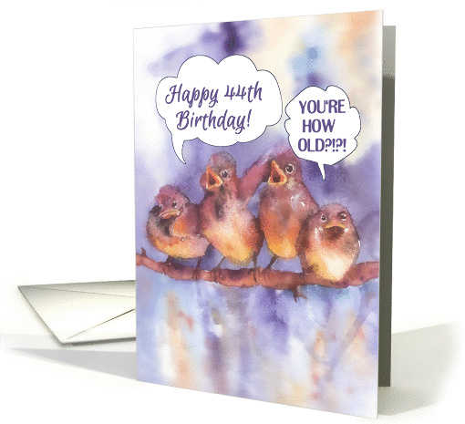 happy 44th birthday, singing sparrows card (415662)