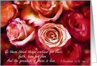 1 Corinthians 13 roses card