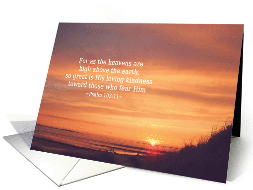 psalm 103:11, sunset on beach, Christian Scripture card,... (418215)