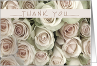 Thank you for being in our Wedding, White delicate cream Roses card