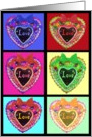 the many colors of love hearts card