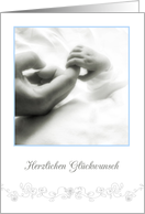 Congratulations new baby boy in German, herzlichen Glckwunsch card