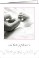 congratulations new baby girl in Dutch, gefeliciteerd card