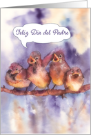 feliz dia del padre, Happy Father’s day in Spanish, sparrows card