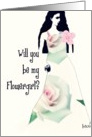 will you be my flowergirl, lady with rose card