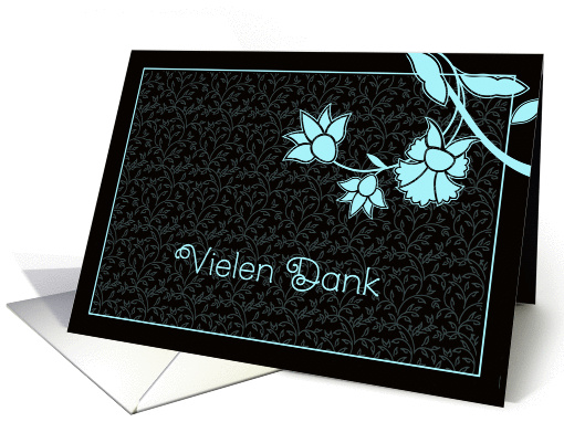 vielen Dank, thank you in German, elegant floral design card (436328)