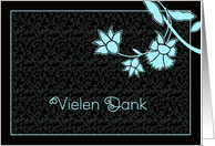 vielen Dank, thank you in German, elegant floral design card