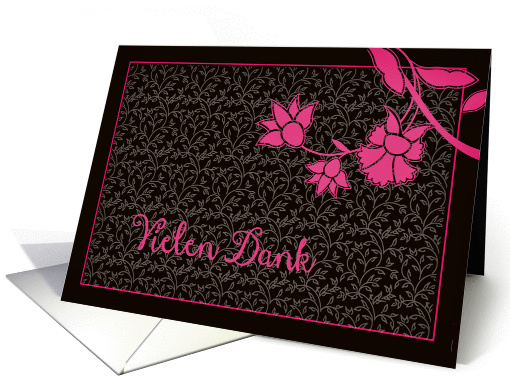 vielen Dank, thank you in German, elegant floral design card (436333)