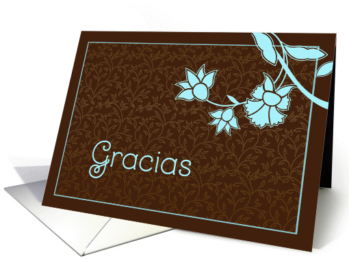 Gracias, thank you in Italian, elegant floral design card (436361)