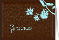 Gracias, thank you in Italian, elegant floral design card