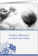 herzlichen Glckwunsch, Geburt Sohnes, German congratulations card