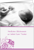 herzlichen Glckwunsch, Geburt Tochter, German congratulations card