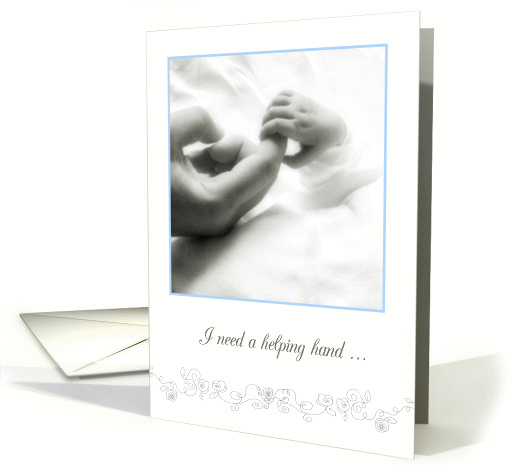 i need a helping hand, please be my godparents, baby boy card (439216)