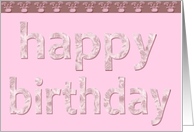 pink happy birthday card