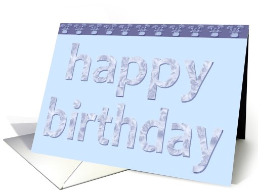 blue happy birthday card (439959)