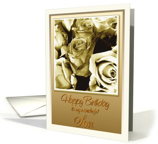 Happy Birthday to my Wonderful Son, Floral Arrangement card (444900)