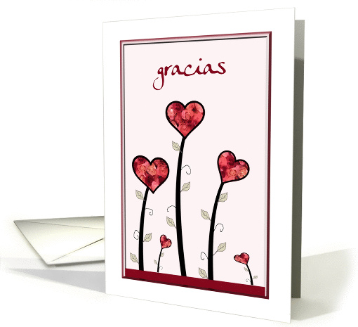 Gracias, Thank You in Spanish, little hearts and roses card (445763)