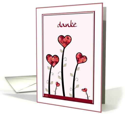 danke little hearts and roses card (445771)
