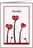 danke little hearts and roses card