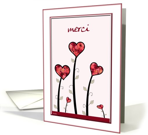 merci little hearts and roses card (445773)