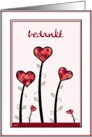 bedankt little hearts and roses card