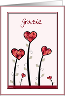 grazie, little hearts and roses card