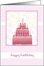 happy birthday stacked cake and candles card