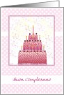 buon compleanno happy birthday stacked cake and candles card