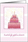 hartelijk gefeliciteerd happy birthday stacked cake and candles card