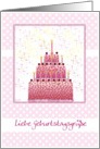 german happy birthday stacked cake and candles card