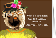 Birth Certificate expired - over the hill Birthday, Humor card