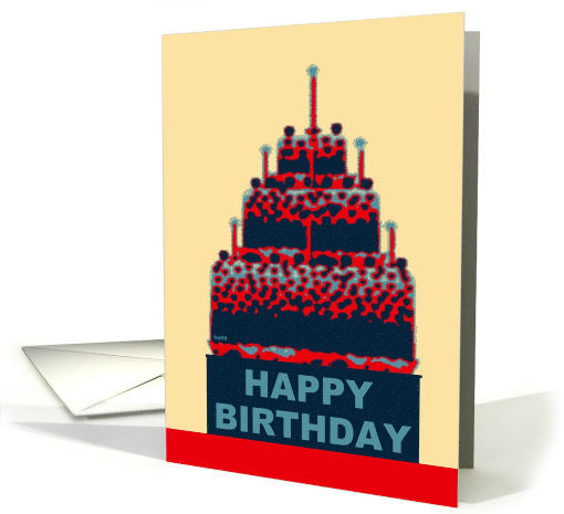 Happy Birthday, Stacked Cake and Candles card (471897)