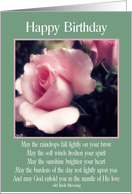 happy birthday rose irish blessing beige card