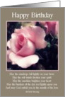 happy birthday pink rose irish blessing beige card