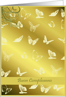 buon compleanno gold butterflies card