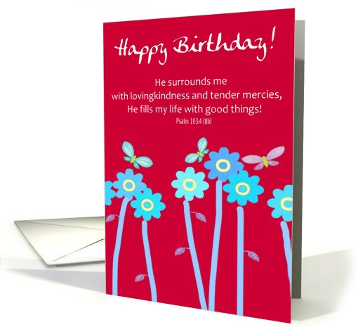 happy birthday butterflies and flowers card (480360)
