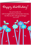 happy birthday butterflies and flowers card