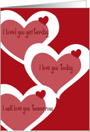 i will love you always hearts card
