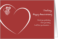 darling, happy anniversary i will love you always hearts card