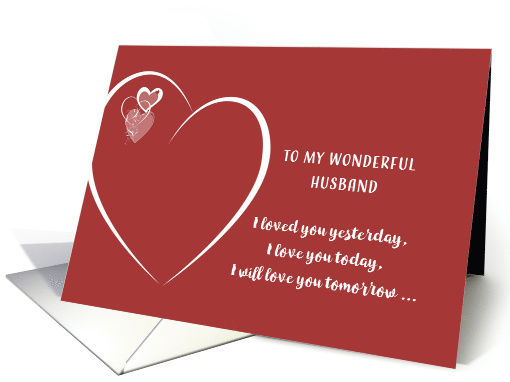 Husband, Happy Anniversary, I will love you always, Hearts card